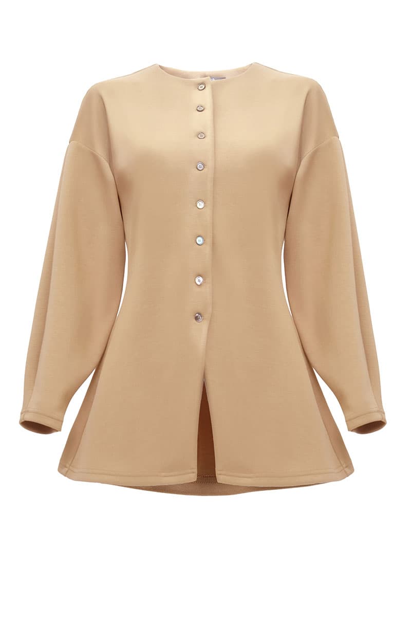 Elm Front Button Blouse - Camel - Image 2