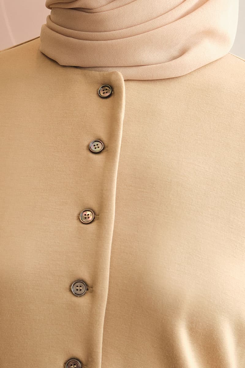 Elm Front Button Blouse - Camel - Image 5