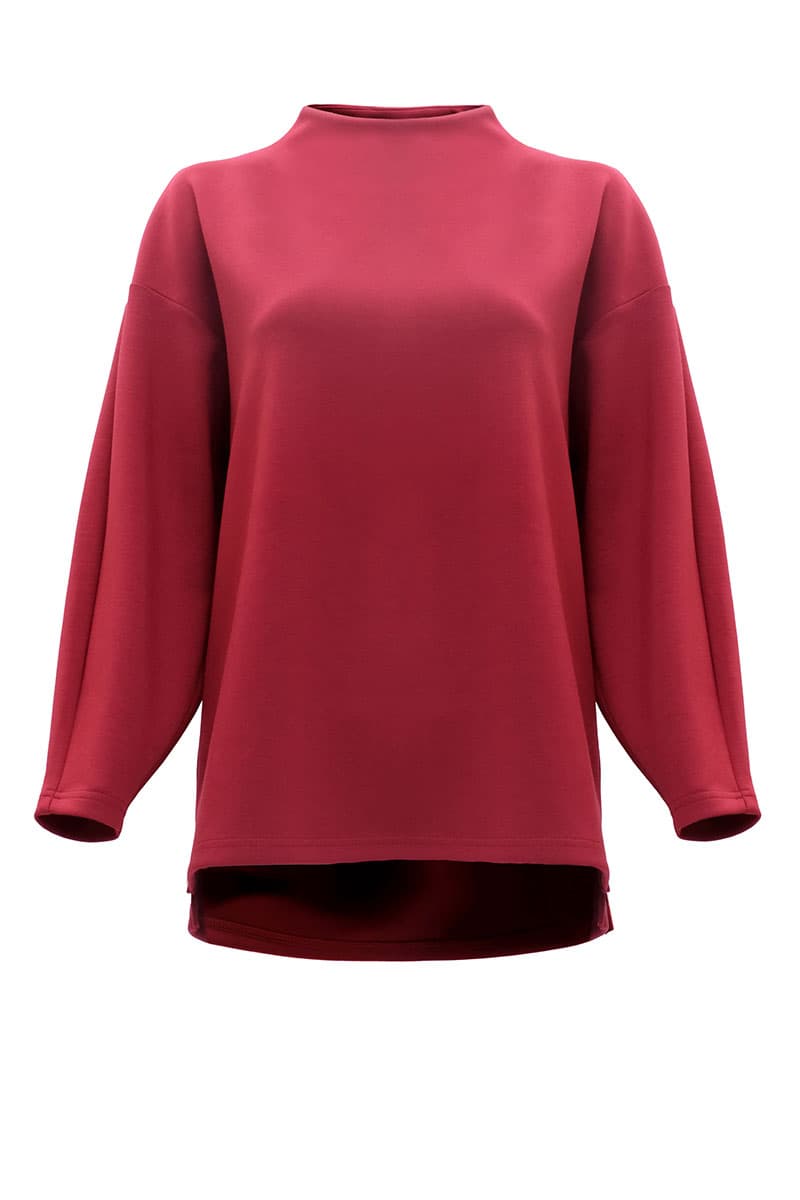 Denali High Neck Blouse 2.0 - Deep Red - Image 2