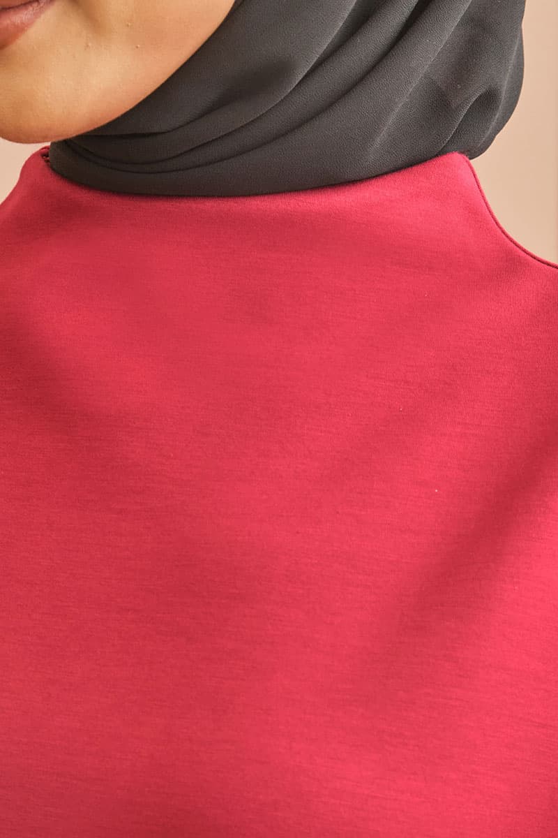 Denali High Neck Blouse 2.0 - Deep Red - Image 5