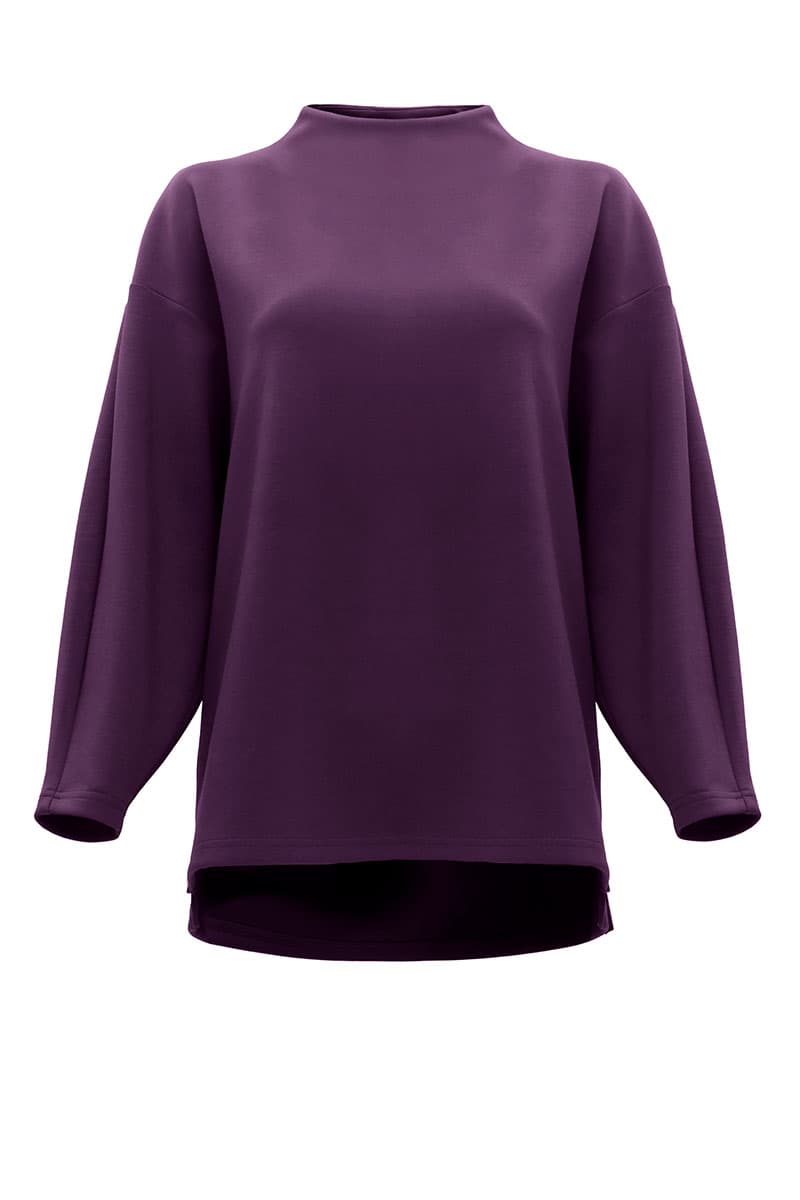 Denali High Neck Blouse 2.0 - Eggplant - Image 2
