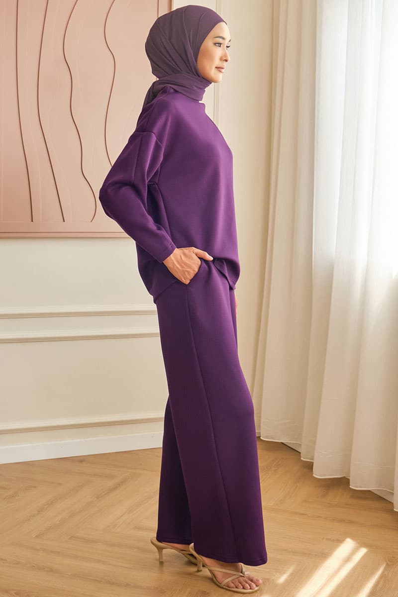 Denali High Neck Blouse 2.0 - Eggplant - Image 3