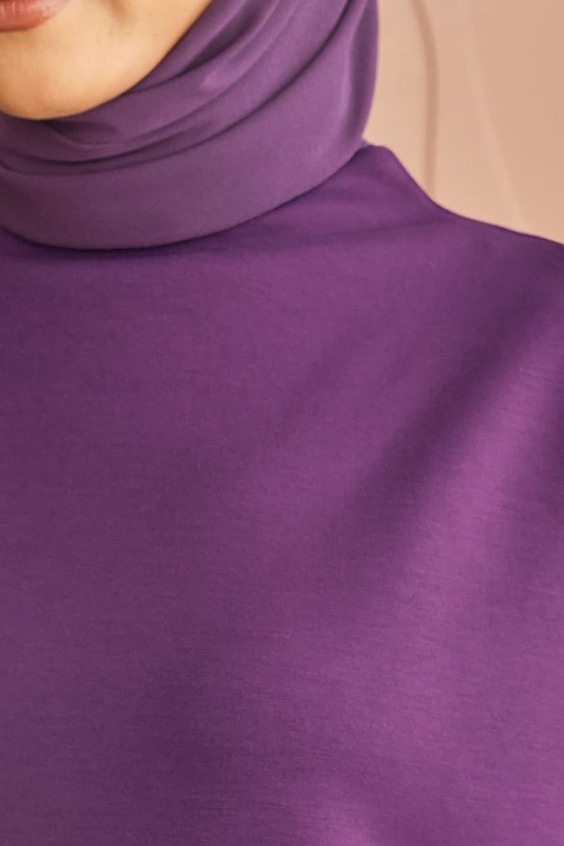 Denali High Neck Blouse 2.0 - Eggplant - Image 5