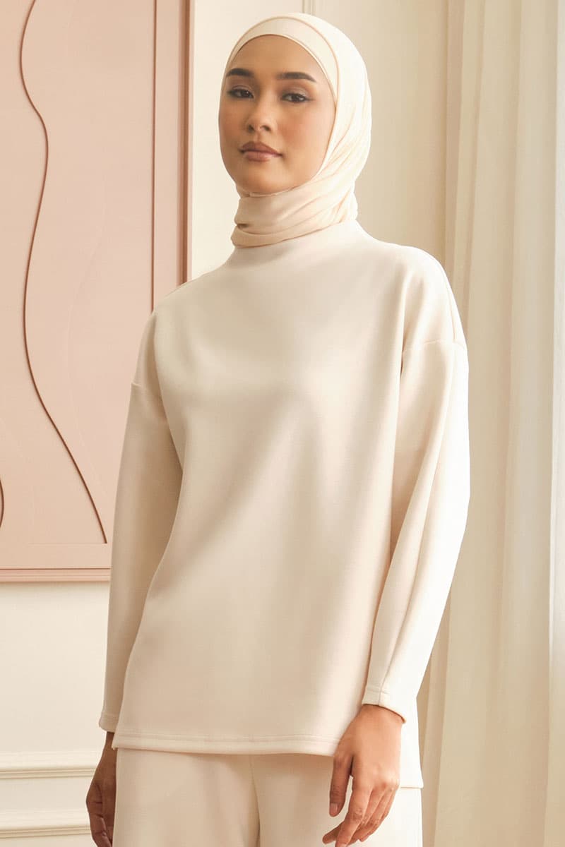 Denali High Neck Blouse 2.0 - Pearl - Image 1