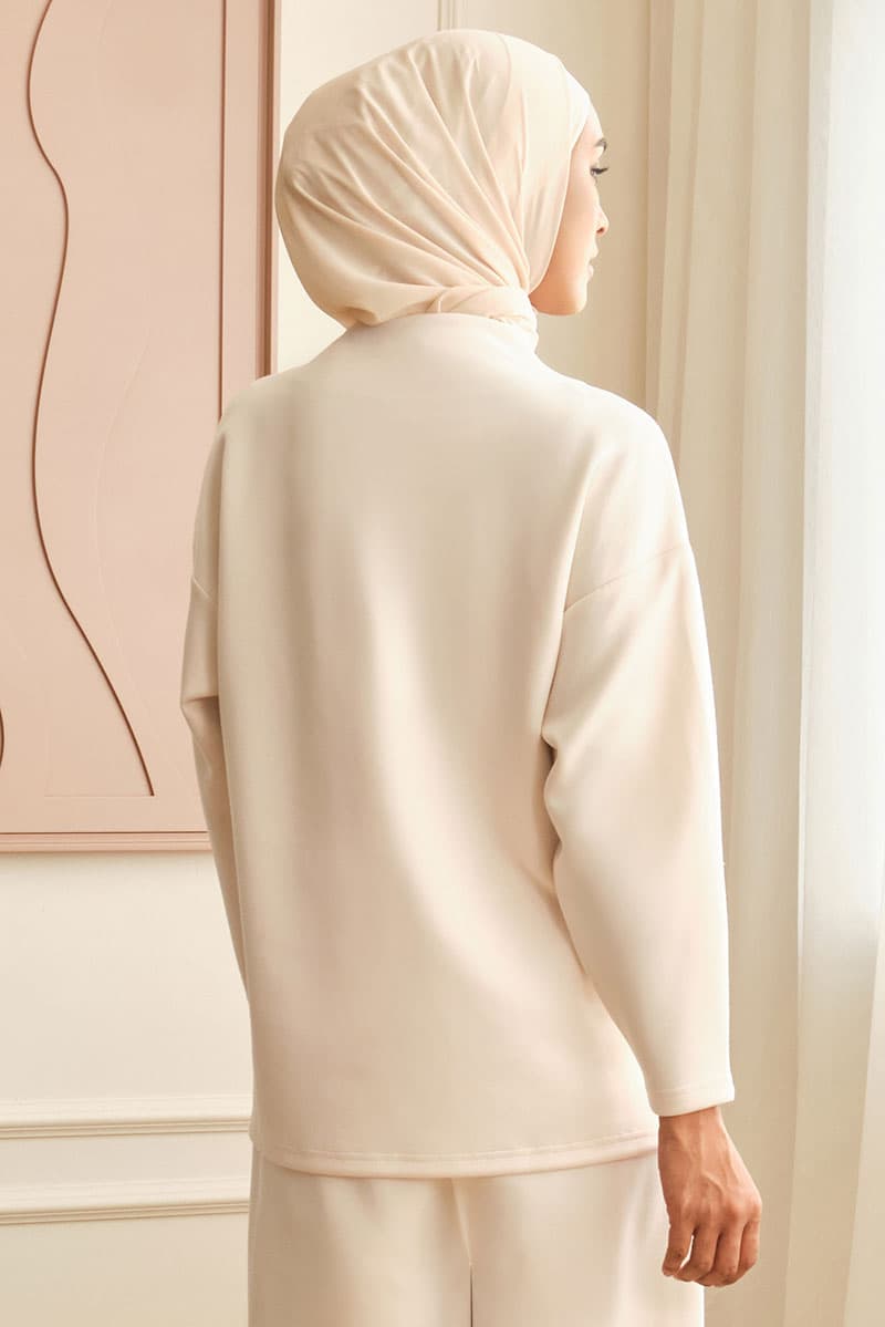 Denali High Neck Blouse 2.0 - Pearl - Image 4
