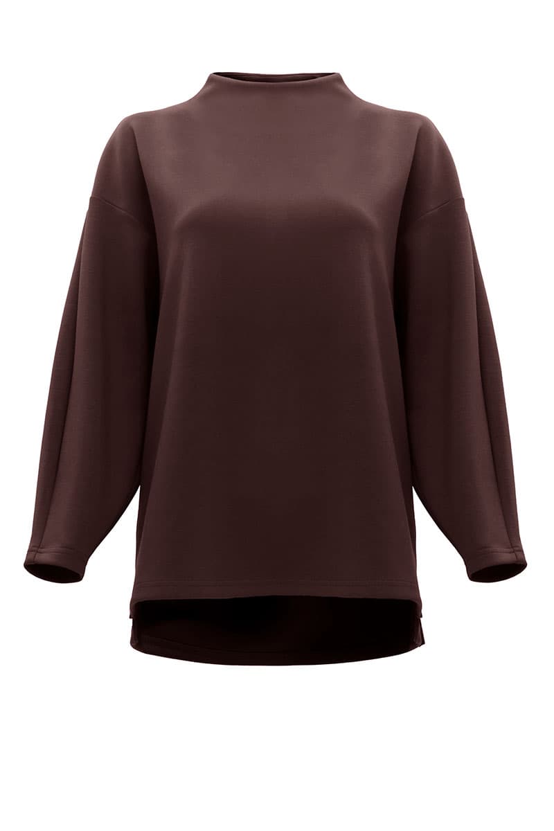 Denali High Neck Blouse 2.0 - Dark Chestnut - Image 2