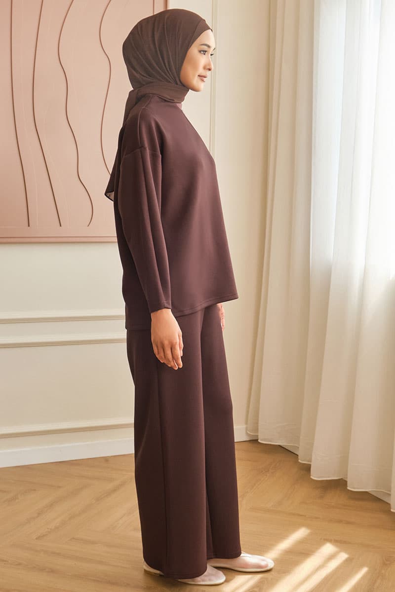Denali High Neck Blouse 2.0 - Dark Chestnut - Image 3