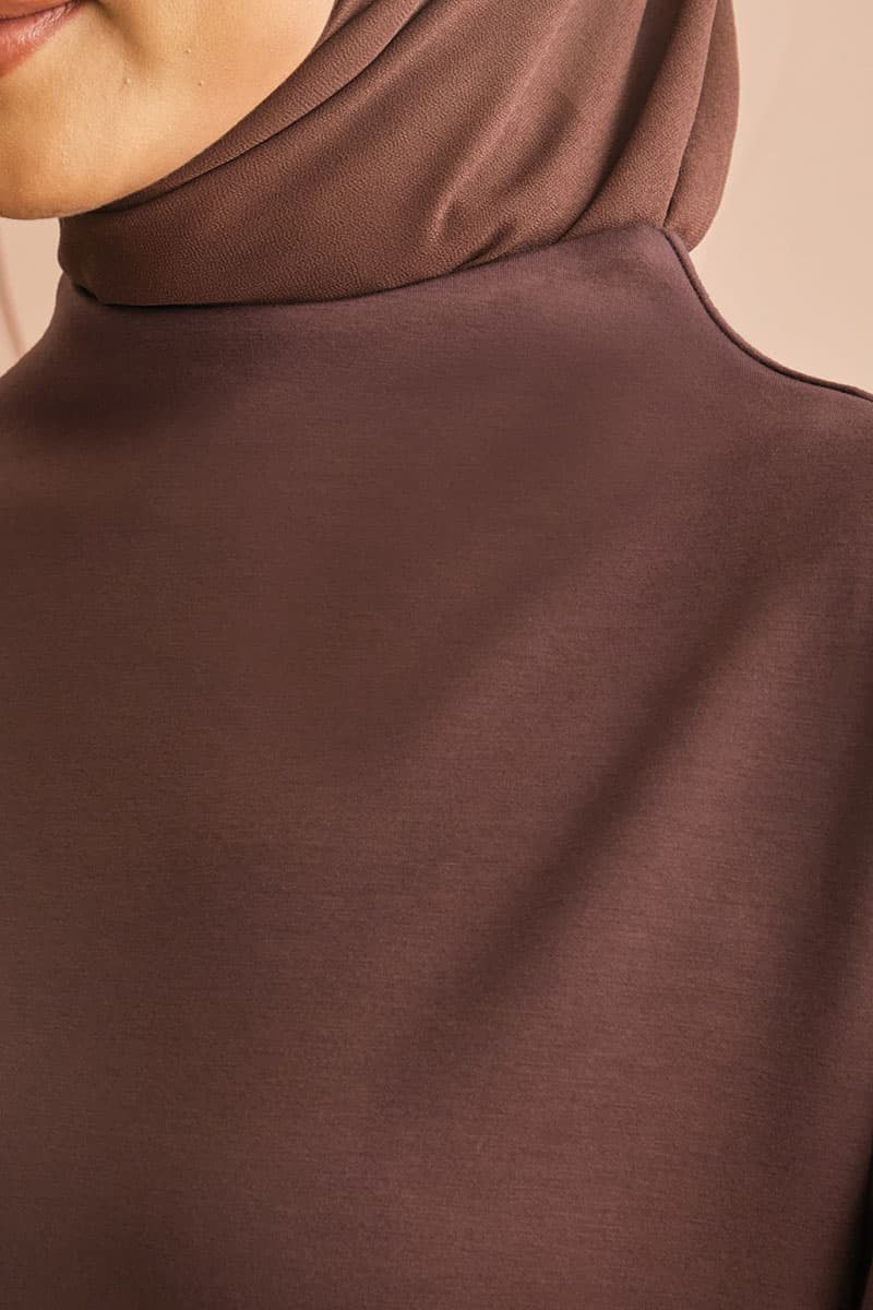 Denali High Neck Blouse 2.0 - Dark Chestnut - Image 5