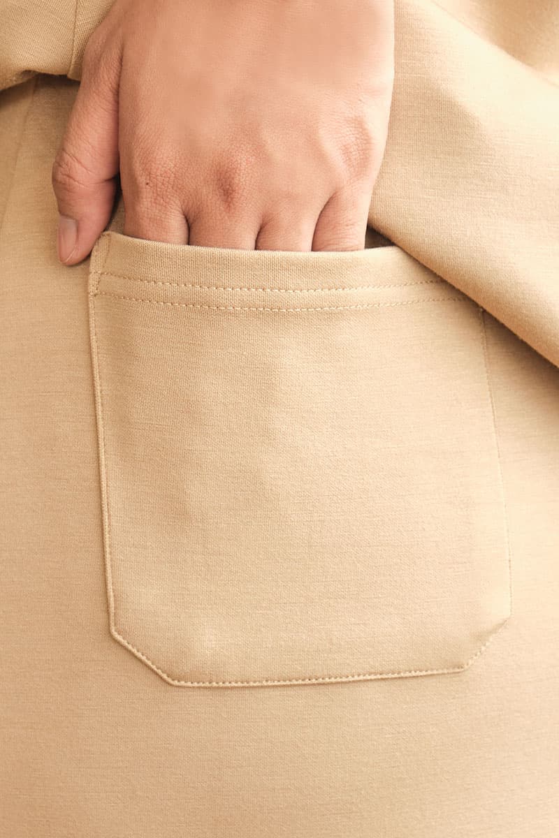 Leeder Button Slit Skirt - Camel - Image 6