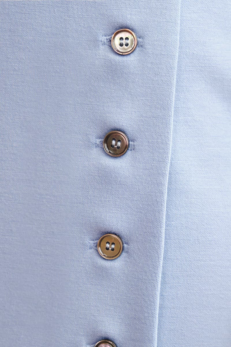 Leeder Button Slit Skirt - Blue Bell - Image 5