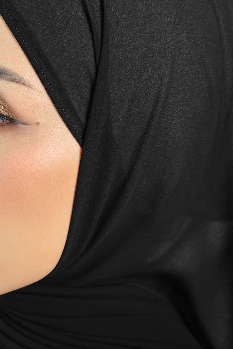 Aida Chiffon Tudung Headscarf - Black - Image 3